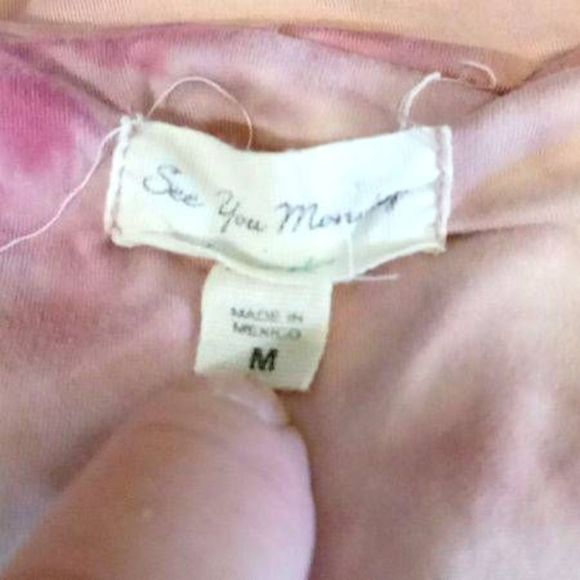 See You Monday Mauve & White Ankle Length Dress Women's Size Medium - Picture 5 of 5